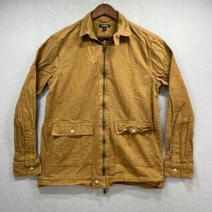 Express Chore Jacket Mens Medium Tall Brown Bomber Canvas Full Zip Utility Work